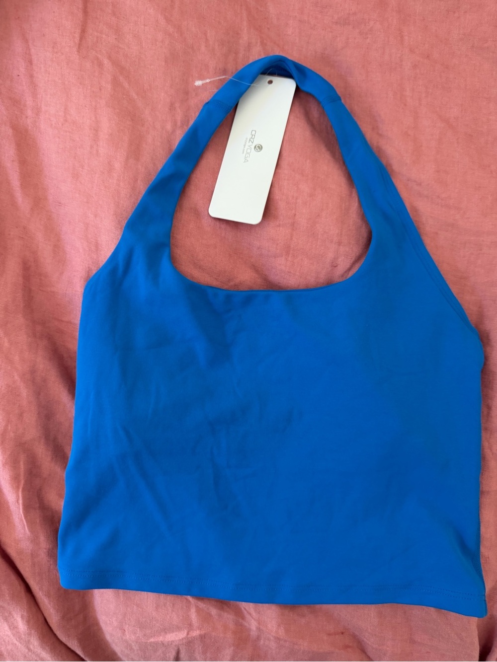 CRZ YOGA Electric Blue Women's Halter Top- activewear bra top